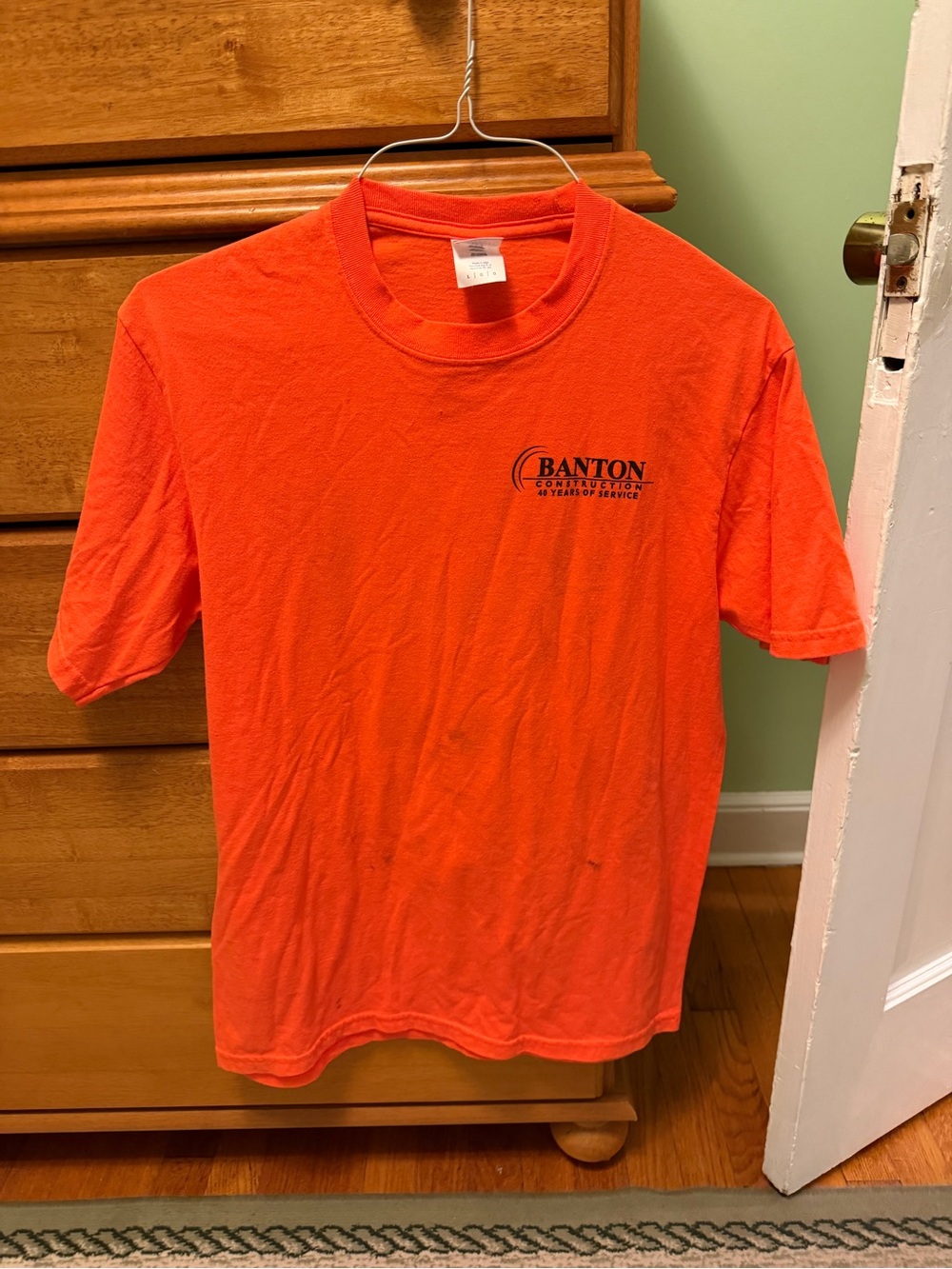 Port and Company Bright Orange Short Sleeve Crew Tee with Chest Logo
